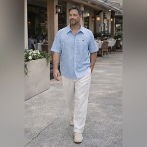 Lacoste Light Blue Pinstripe Button Down Shirt